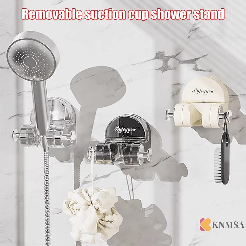 KNMSA] ขายึดฝักบัวติดผนังฐานแขวนที่วางหัวฝักบัวแบบไม่มีหมัด 360 ° Rotation Self-adhesive Shower Nose Holder Jeffunknnคอเต่าเดิม