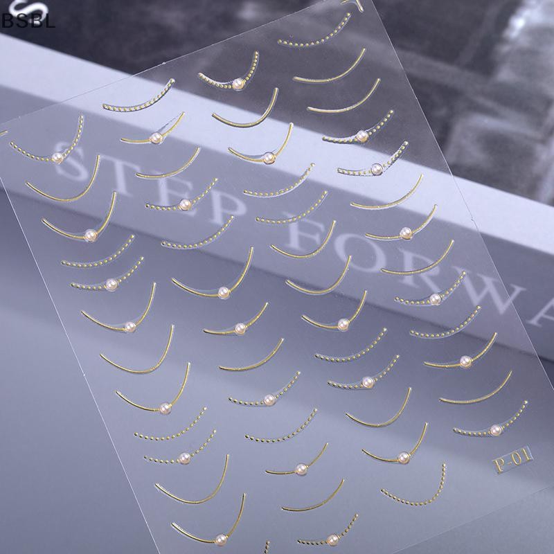 BSBL Pearl Line French Nail Art Decorative Stickers Nail Decals Nail Charm Accessories Nail Salon BL