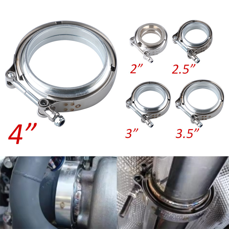 2″ 2.5 “3 “4” V-Band Clamp พร้อมหน้าแปลนชายหญิงสแตนเลส Fit สําหรับระบบไอเสีย Turbocharger Downpipe Muffler