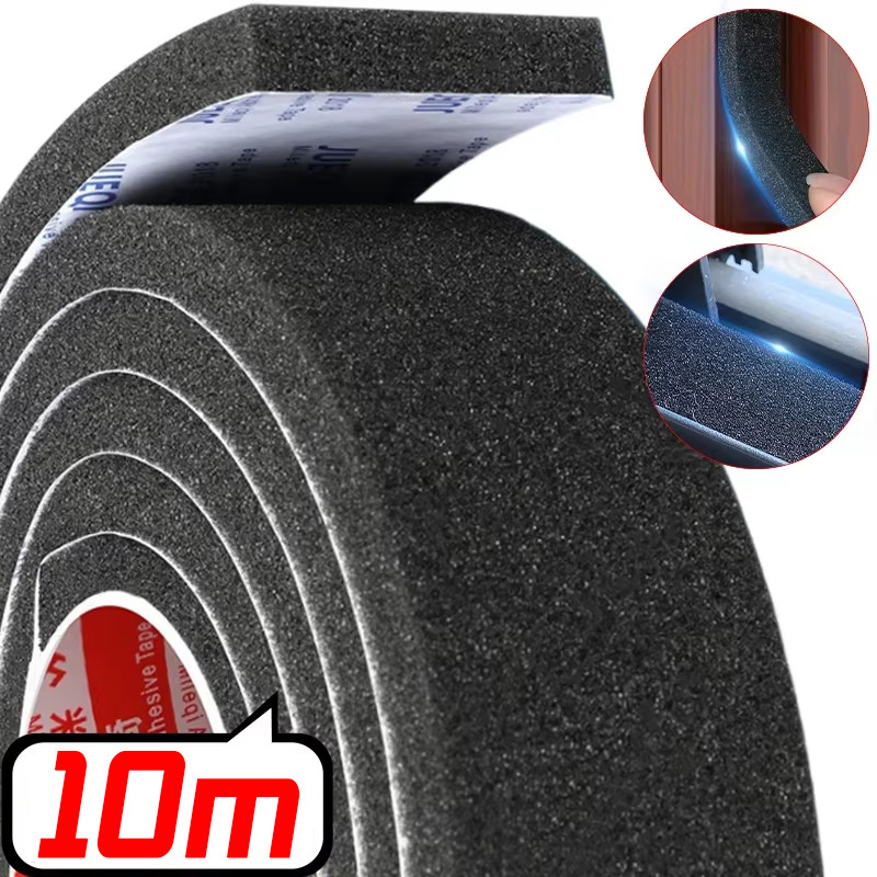 10M Sponge Weatherstrip Seal Strip - ลดเสียงรบกวนแบบมีกาวในตัว, ฉนวนกันความร้อนและแถบซีลประตูหน้าต่างกันฝุ่น