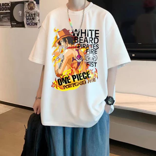 เสื้อยืดผู้ชายเท่ๆ สกรีนลายการ์ตูนอนิเมะสุดฮิต คอกลม แขนสั้น oversize สตรีทแฟชั่นผู้ชายสุดฮิต เสื้ออนิเมะ เสื้อยืดคนอ้วน