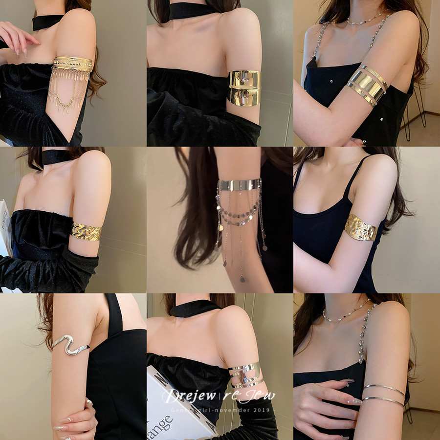 เดรสสไตล์ยุโรปและอเมริกา ออกแบบเบาะหลวม สไตล์อุตสาหกรรม พร้อมสร้อยข้อมือและแหวนคุณภาพสูง
