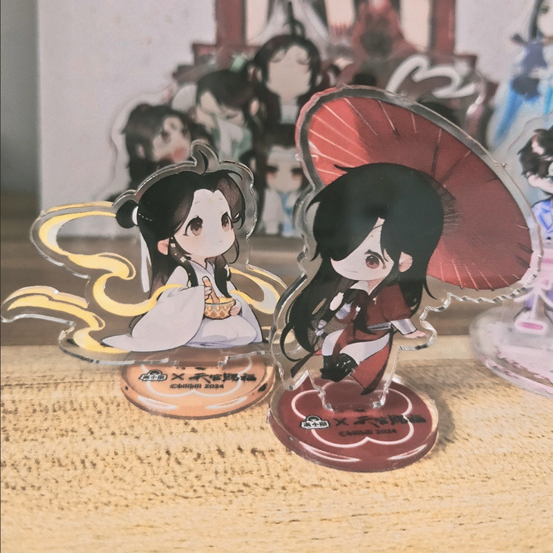 2 ชิ้น/ล็อต Mini Anime Tian Guan Ci Fu Hua Cheng Xie Lian รูปอะคริลิคขาตั้งรุ่นแผ่น Heaven Officials Blessing น่ารักสาวตกแต่งโต๊ะแฟนของขวัญ