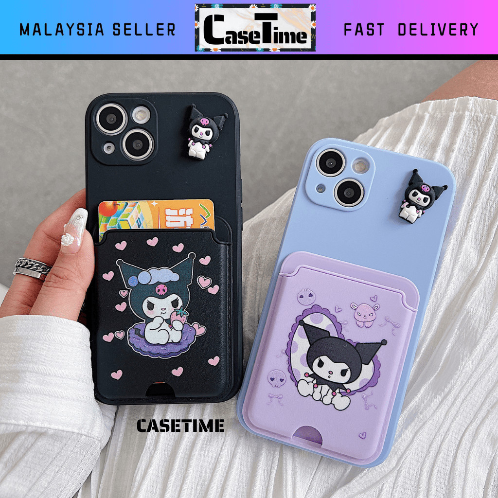 Oppo A3 A5 Pro 4G 5G A98 fon sarung kad Zal kuromi card slot matte soft tpu case casing cover 手机