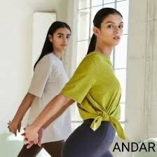 Andar เสื้อยืดคอกลมทรงหลวมสีพาสเทลธรรมดาสําหรับผู้หญิง Andar