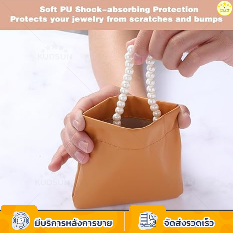 KUDSUN กระเป๋าใส่เหรียญ ใส่บัตรการ์ด กุญแจ เครื่องประดับ หูฟัง หนัง PU กันน้ำ ขนาดเล็ก น้ำหนักเบา แบบพกพา - รูปที่ 4
