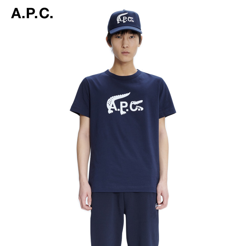 Mens and Womens Same Style Soft Premium APC เสื้อยืดแขนสั้น APC เป็นกลางแฟชั่นลําลอง