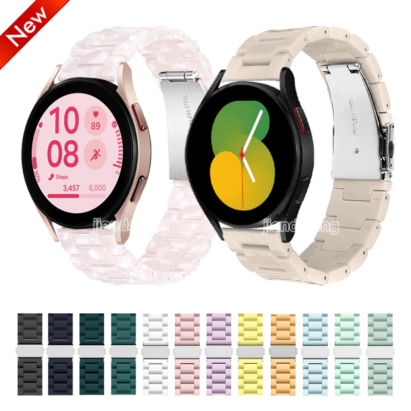 แฟชั่นเรซิ่นซิลิโคนสายโปร่งใสสําหรับ Samsung Galaxy Watch 7 6 5 4 44/42 มม.FE Active 2 40 มม.44 มม.Watch6 Watch4 คลาสสิกเกียร์กีฬา