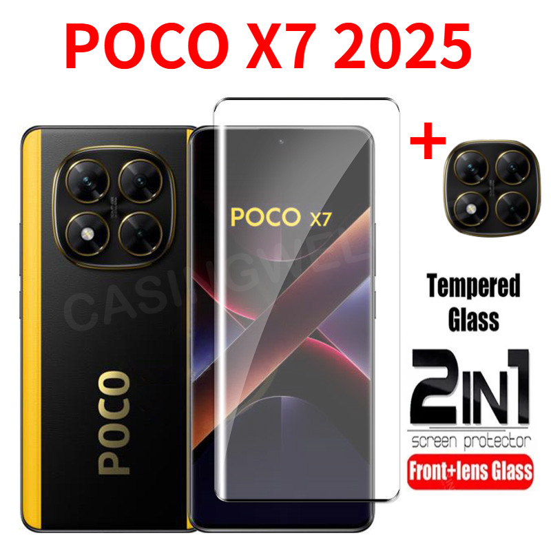 POCO X7 2025 ป้องกันหน้าจอสําหรับ POCO X7Pro PocoX7 Poco X7Pro X 7 Pro F6 Pro Turbo 4 4G 5G คลุมทั้งหมดด้านหน้าฟิล์มกลับเลนส์ Protector ฟิล์มกระจกนิรภัย