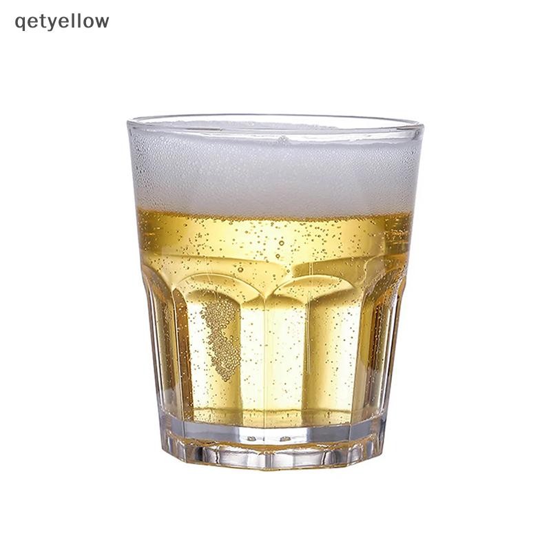 Qetyellow อะคริลิควิสกี้ถ้วย Unbreakable โปร่งใสถ้วยเบียร์กาแฟพลาสติกนมถ้วยอาหารเช้า Spirit Glass Drinkware น้ําผลไม้ชาถ้วย TH