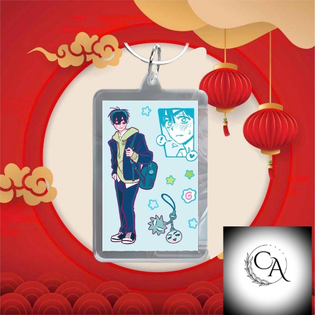 Ivan alien stage พวงกุญแจสี่เหลี่ยมโปร่งใสพิมพ์ลายขอ - ตกแต่ง