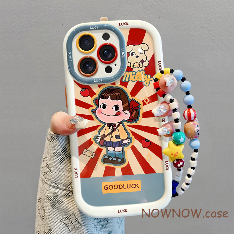 สําหรับ IPhone 16 15 14 13 12 11 Pro Max X XR XS Max 7 8 Plus น่ารักสองครอบครัวการ์ตูนสร้อยข้อมือคู่