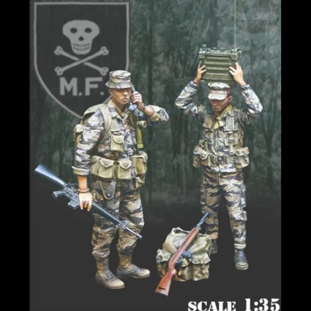 1/35 VIETAM WAR ทหาร US, ทหารฟิกเกอร์โมเดลเรซิ่น, ธีมทหาร, ชุดประกอบและไม่ได้ทาสี