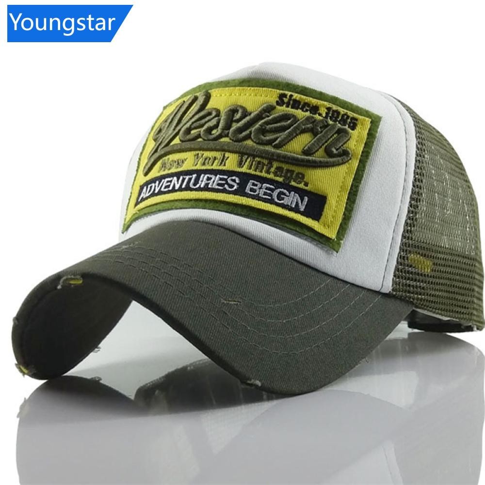FFY ผู้หญิงผู้ชาย Streetwear Letter เย็บปักถักร้อยตาข่ายเบสบอลหมวก Hip Hop กลางแจ้ง Snapback Shade หมวก