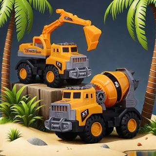 GeeToy รถของเล่นก่อสร้างแฟชั่น, รถยนต์วิศวกรรมหลากหลายชนิดของเล่นสำหรับเด็ก, วัสดุคุณภาพสูง, สวยงาม แข็งแรง ทนทาน