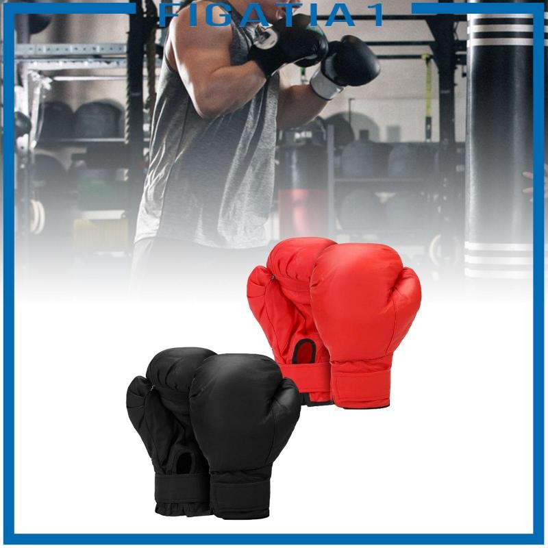 [figatia1] นวมชกมวย 2 คู่ หนัง PU Punch Mitts Punching ถุงมือ Sparring