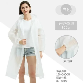 เสื้อกันฝน EVA เสื้อกันฝนใส ทน สไตล์เกาหล และมีน้ำหนักเบา 100กรัม