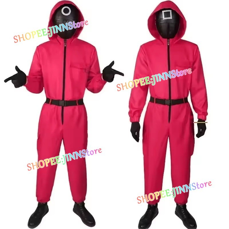 - Jinn - SQUID Game คอสเพลย์เครื่องแต่งกาย NPC เกม Manager คอสเพลย์ Jumpsuit ชุด Carnival Party เครื