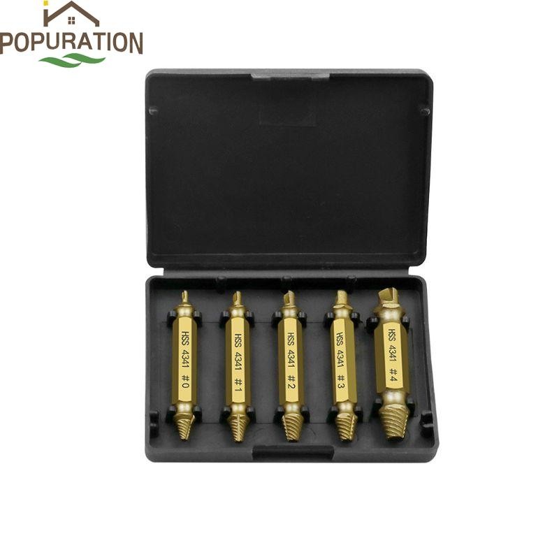 Pop ชุบไทเทเนียม Double Side Drill Out Damaged Screw Extractor Out Remover Handymen Broken Bolt Stud Removal ToolDur