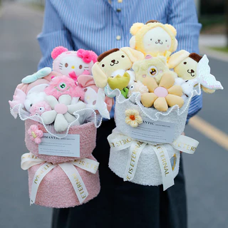 ตุ๊กตาคุโรมิเมโลดี้ช่อดอกไม้นุ่มตุ๊กตาการ์ตูนช่อดอกไม้วันเกิดและปีใหม่
