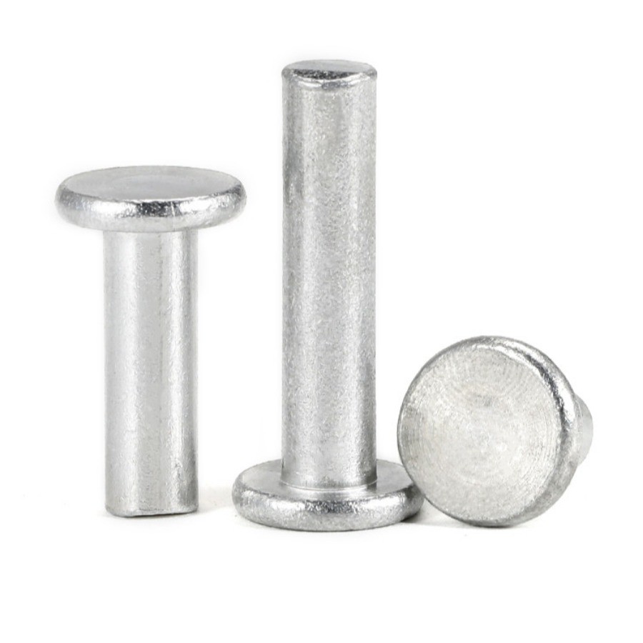 [การจัดส่งที่รวดเร็ว] หมุดอลูมิเนียมหัวแบน M2/M2.5-M8 Flat Cap Solid Rivets Hand-Percussion Willow N