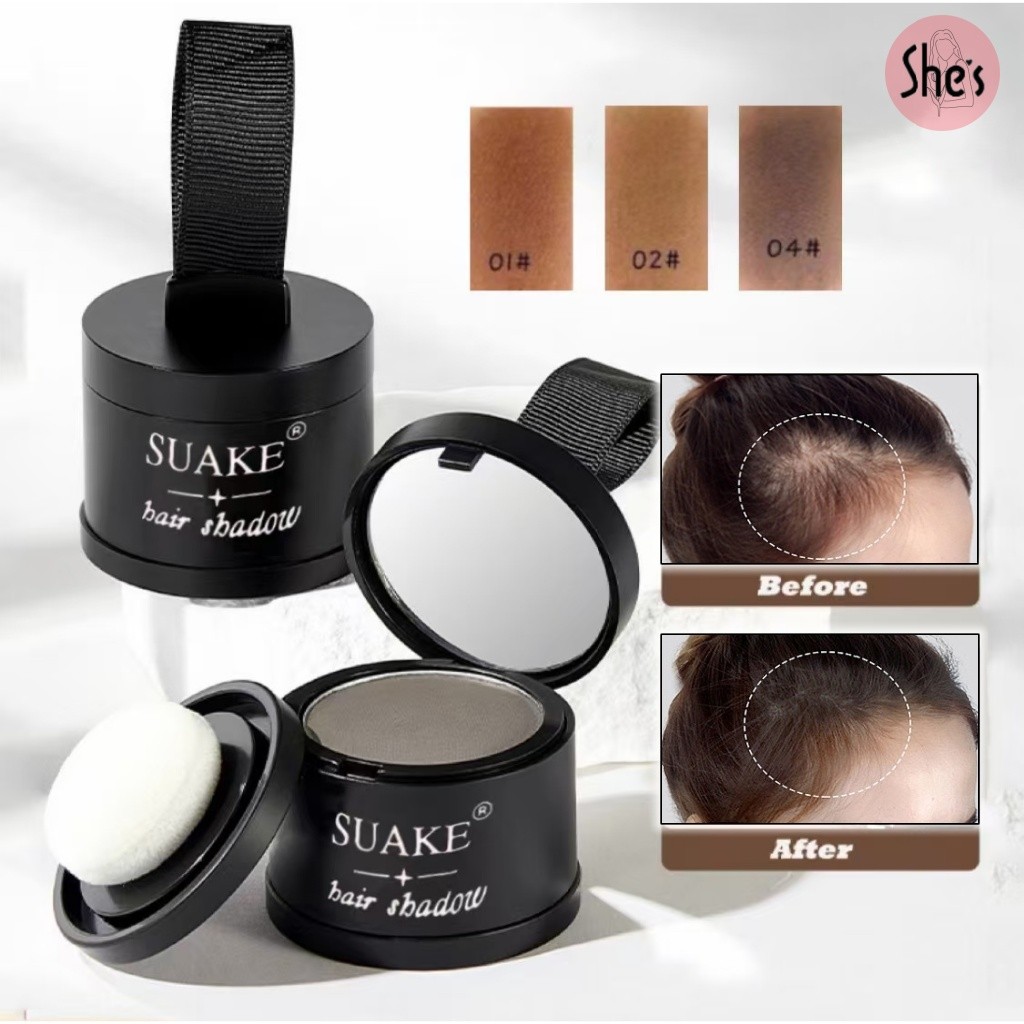 SUAKE ผงแฮร์ไลน์ แป้งเงาผม แป้งปิดเหม่งหัวเหม่ง ปิดผมหงอก ผงปิดผมบางปิดผมร่วง เพิ่มผมหนา เขียนคิ้ว