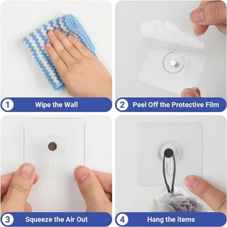 10-50 ชิ้น Punch-ฟรี Self Adhesive Wall Hooks - No-Trace, กันน้ํา - กรอบรูปโปสเตอร์ผู้ถือเล็บ