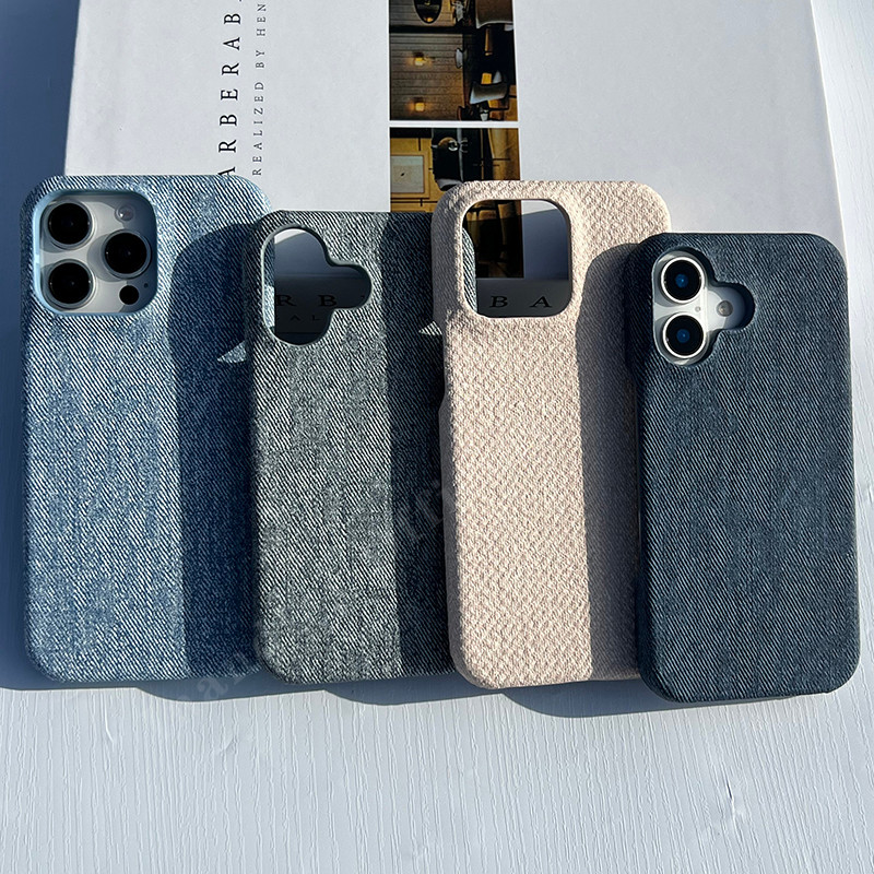 รูปแบบผ้าคาวบอย Half-Protect Hard Case สําหรับ iPhone 16 16Pro 16Promax 15Promax 15 15Pro 14 14promax 14Pro 13promax 13pro
