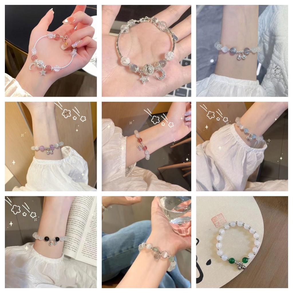 สร้อยข้อมือและจี้เลียนแบบมูนสโตน Galaxy Starry Sky เครื่องประดับคริสตัล