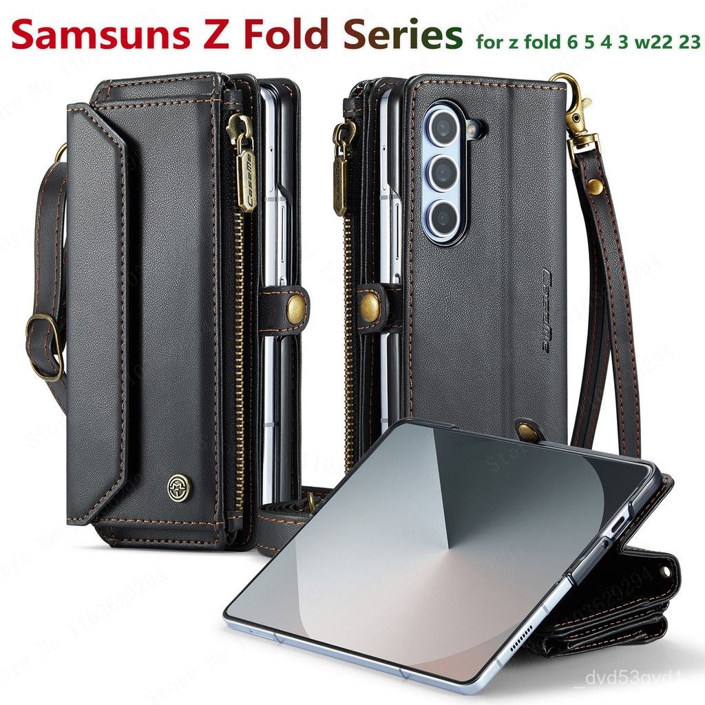 For Samsung Galaxy Z Fold 6 5 4 3 W22 W23 phone case leather Card holder Wallet Mobile cover