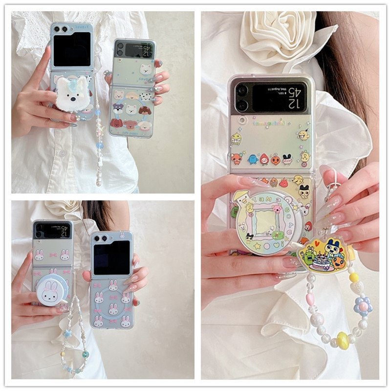 การ์ตูนสุนัขวงเล็บแม่เหล็กเคสโทรศัพท์สําหรับ Samsung Galaxy Z Flip 7 6 5 4 3 Z Flip7 ZFlip7 กันกระแทก