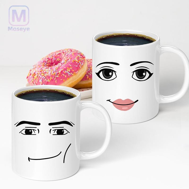 Tianyuanfff เกมแรงบันดาลใจ Man Face Mug ตลกผู้ชายหรือผู้หญิง Faces แก้วกาแฟน่ารัก Gamer ของขวัญวันเกิด Back To School Mug Well