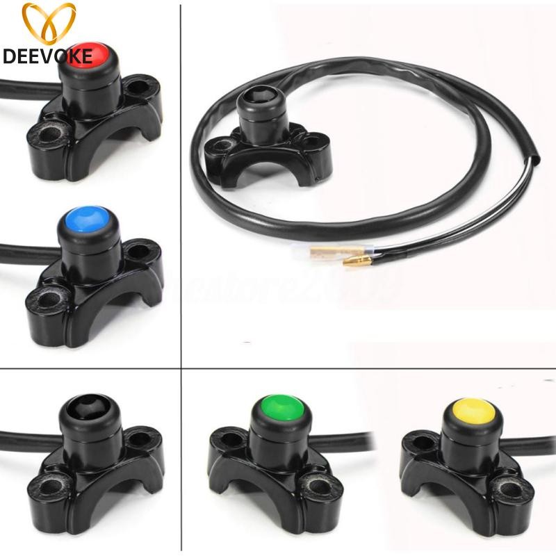 [cuticate11] 12V Black Motorcycle CNC Engine Stop Start Kill Switch สําหรับแฮนด์ 22 มม. สีดํา