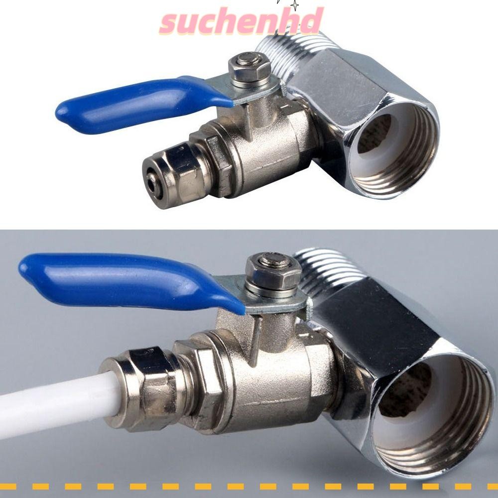 สวิตช์ควบคุมก๊อกน้ํา SUCHENHD, บอลวาล์วเครื่องกรองน้ํา 1/4 1/2'', สวิตช์จับทางเข้า Tee สะดวก Quick Connector Tap