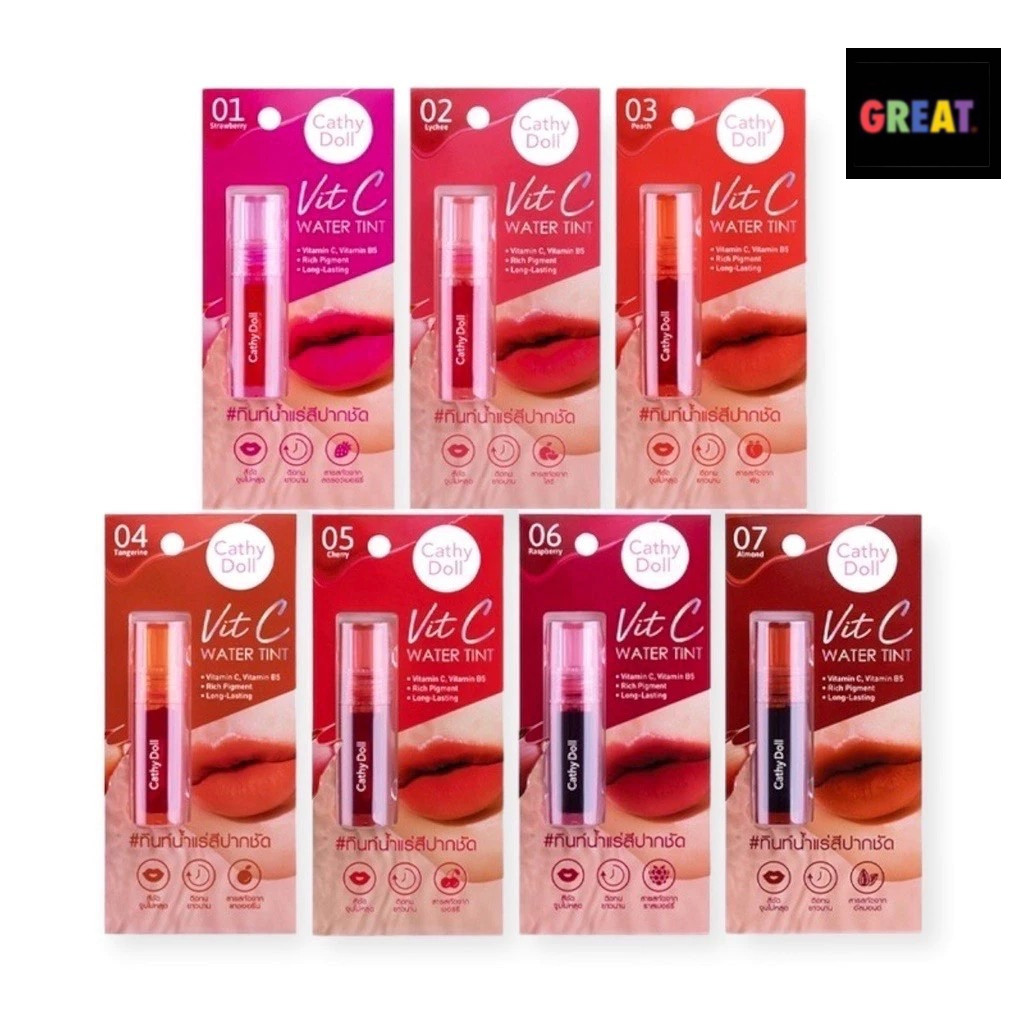 Cathy doll ลิปทินท์น้ำแร่ สีปากชัด !! Vit C water tint 2.7 g