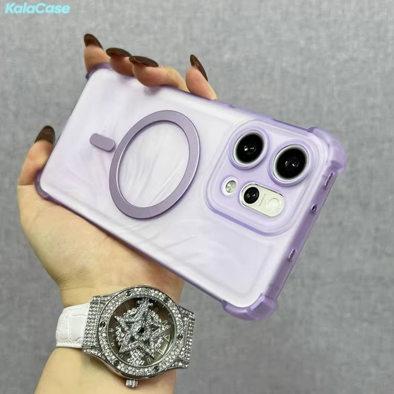 กรณีแม่เหล็กสําหรับOPPO Reno 14 13 12 11 10 9 Pro Plus 14F 13F 12F 11A FAเคสโทรศัพท์Simple Frosted Dopamineสีลูกกวาดกันกระแทกโปร่งแสงปลอกอ่อนกรณีปกหลัง