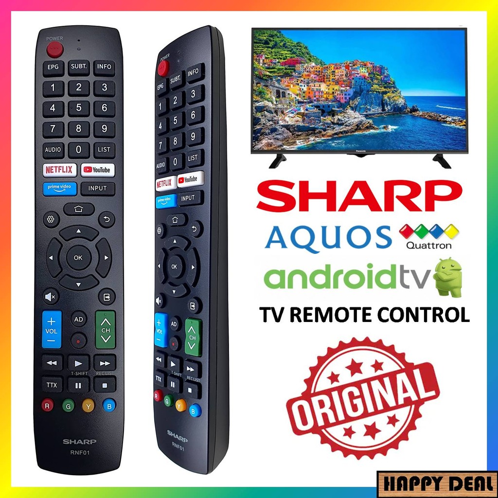 [ORIGINAL] SHARP AQUOS ANDROID SMART TV Netflix Youtube Prime Video Remote Control Model : RNF01