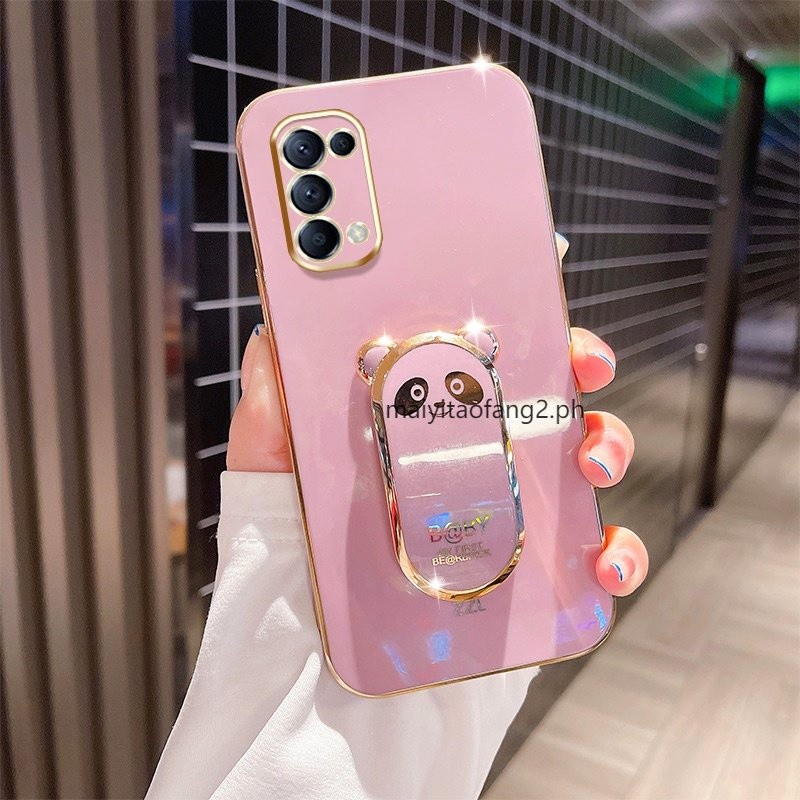 OPPO Reno 4 Pro Reno 5 Reno 6 Reno 6z Casing Cute Bear softCASE เคสซิลิโคน รวมทุกอย่าง การป้องกันเลนส์ เคสชุบ 6D