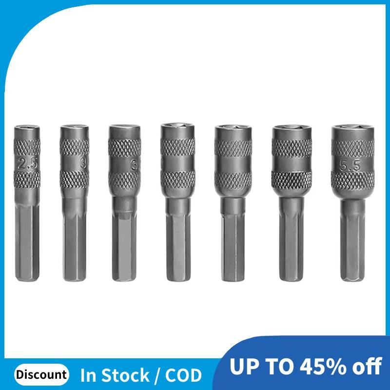 2.5 มม.-5.5 มม.6 จุด Hex ซ็อกเก็ต H4 หกเหลี่ยม Shank Nut Driver Part เมตริกไดร์เวอร์เจาะบิตสําหรับรถยนต์ซ่อม