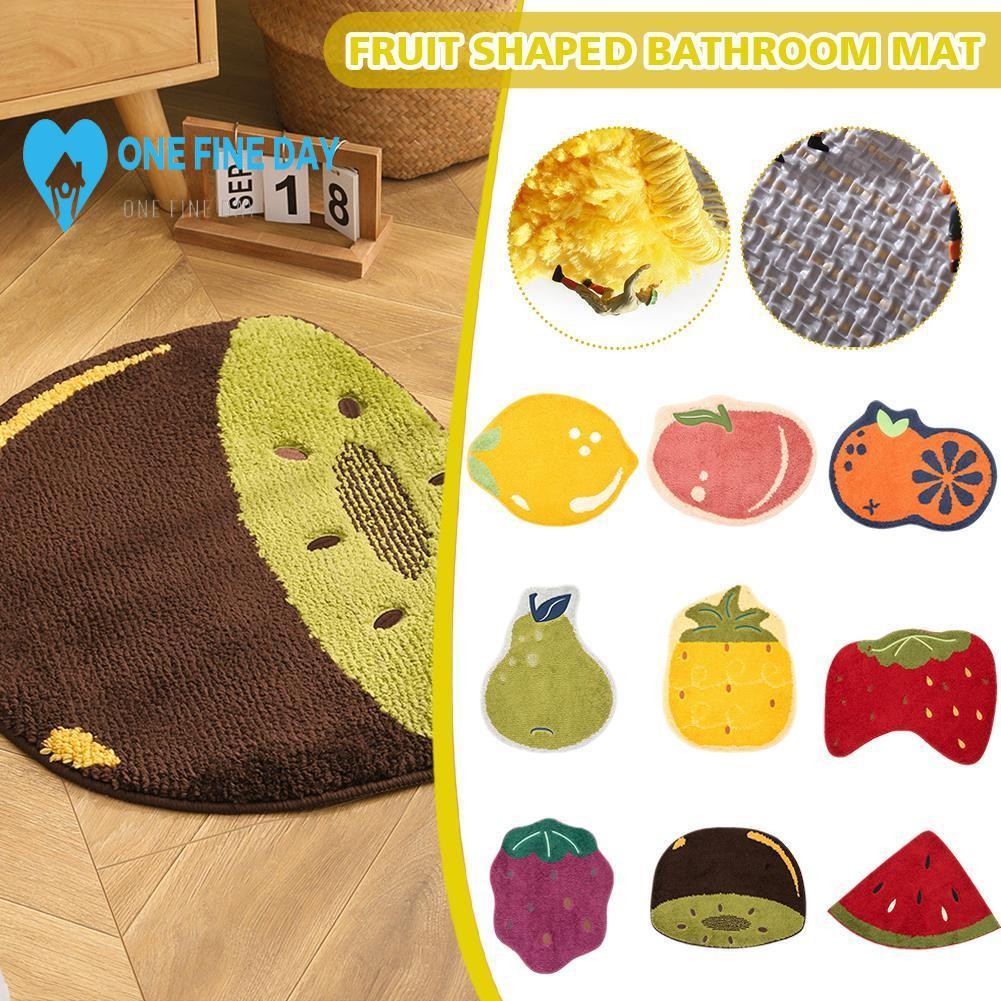 Ins รูปพรมห้องนอนทางเข้าประตูในครัวเรือนทางเข้าห้องน้ําเท้าห้องน้ําลื่นเสื่อผลไม้ T0c9