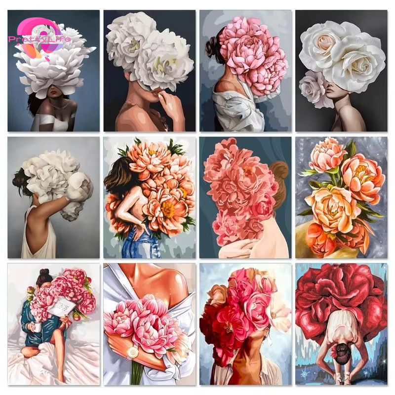PL ดอกไม้สาว 5D เพชรจิตรกรรมชุดคริสตัล Cross Stitch As ของขวัญ Wall Decor 30x40 ซม./40x50 ซม./50x70 ซม.