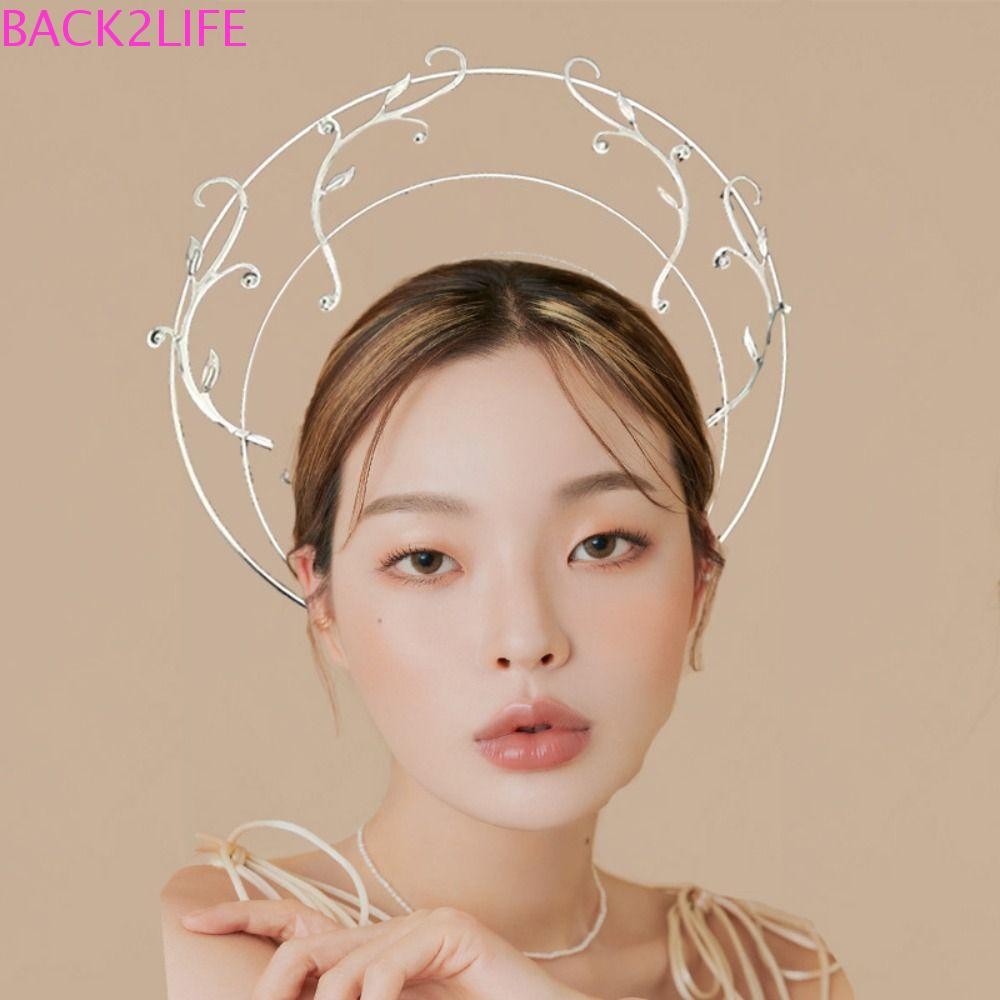 BACK2LIFE Glory ที่คาดผม, สามชั้นโลหะผสม BOHO ห่วงผม, แฟชั่นแฟชั่นแสดงเครื่องประดับผม Baroque สไตล์เกาหลี Tiara Headdress สุภาพสตรี/หญิง
