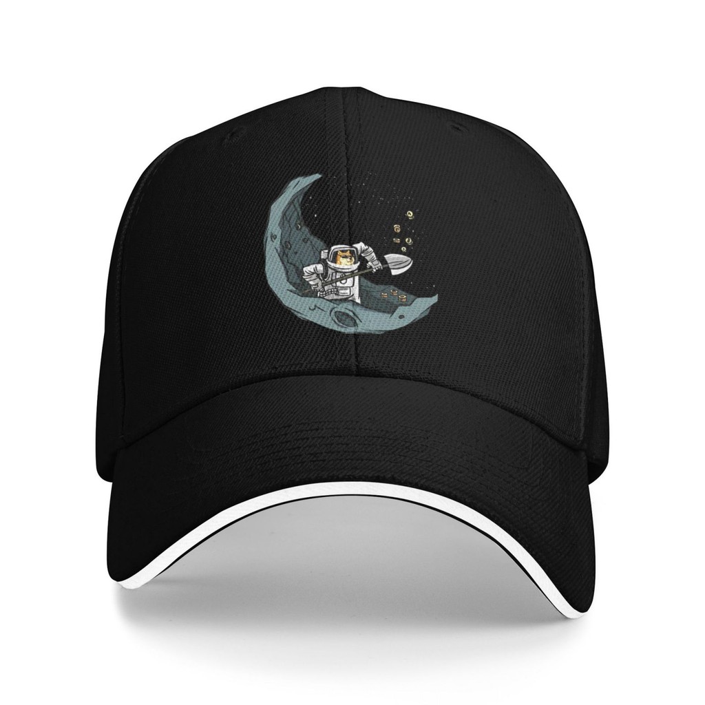 Doge Coin To The Moon Meme Miner หมวกเบสบอลระบายอากาศมีสไตล์