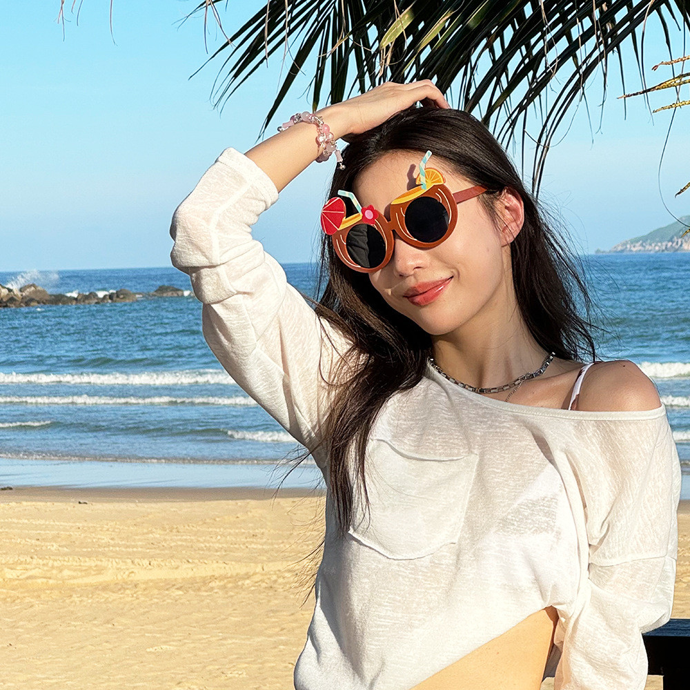 ฮาวายฤดูร้อนแว่นตาแก้วไวน์ชายหาดเต้นรําปาร์ตี้แว่นกันแดดสไตล์ตลก - รูปที่ 7