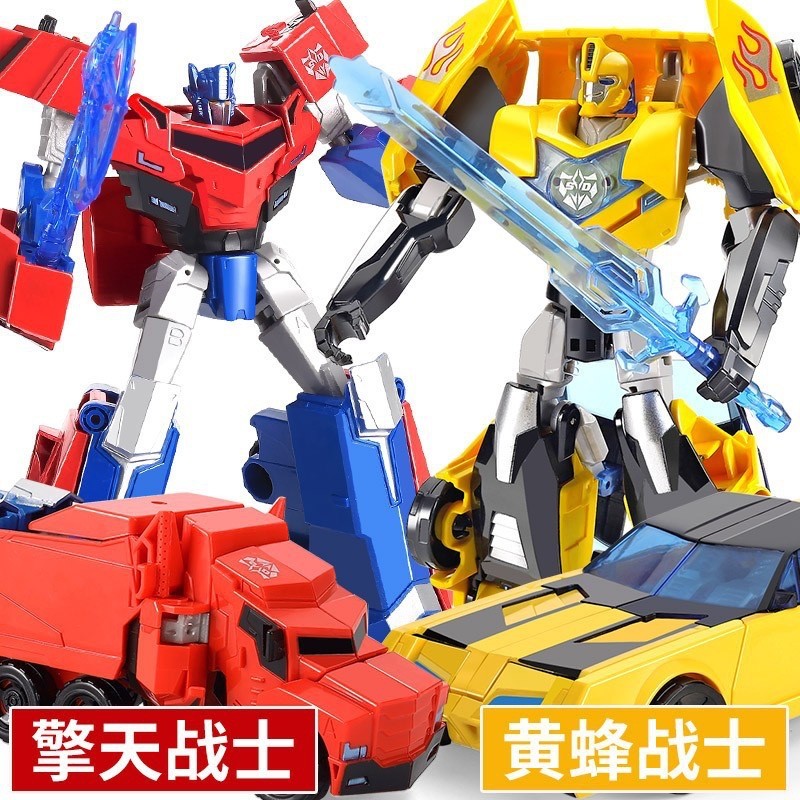 ของเล่นแปลงร่างสําหรับเด็ก 5 รุ่นแอนิเมชั่น Bumblebee Optimus Car Fit Robot Model King Kong Boys Children