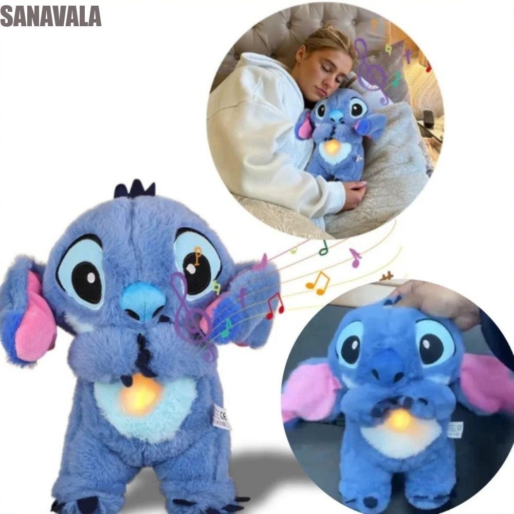 Sanavala Stitch ตุ๊กตาตุ๊กตา, Sleeping เสียงและแสงตุ๊กตา Breathing ของเล่น, ทารกแรกเกิดพร้อมถุงลมสบายดนตรี Soothing Plush ของเล่นเด็กของขวัญ