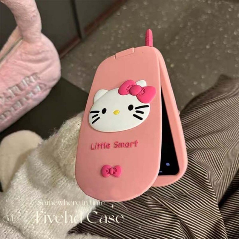 3d เกาหลี Flip Kitty Cat เคสโทรศัพท์สําหรับ iPhone 11 16 15 14 13 12 Pro Max การ์ตูนลูกแมวสีชมพูซิลิคอนนุ่มกรณี Anti Drop เคสโทรศัพท์ป้องกันปกหลัง
