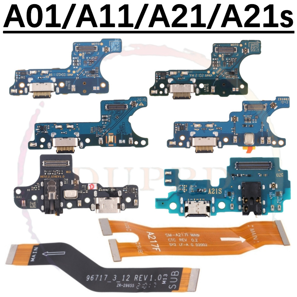 1pcs สําหรับ Samsung Galaxy A21s A21 A11 A01 Core Dock Connector USB Charger พอร์ตชาร์จ + เมนบอร์ดหล