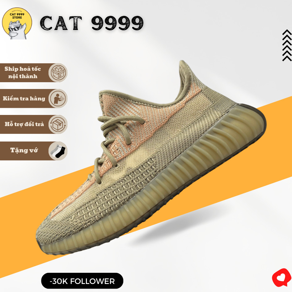 Yz 350 V2 Sand Taupe Shoes, Yz 350 Brown Premium Boost Compression Grain Shoes - CAT 9999 STORE