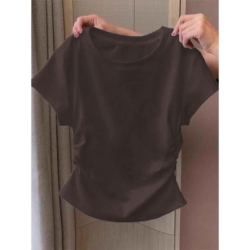 [ส่งตรงจากกรุงเทพ] เสื้อยืดแขนสั้น เอวจั้ม เสื้อเอวจั้ม เสื้อยืดผู้หญิง ลายสกรีน เสื้อยืดได้เยอะมาก ผ้าไม่หนา ใส่สบาย - รูปที่ 5